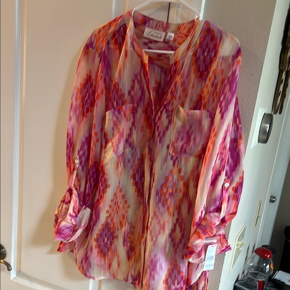 Simply Emma Women's Top - Pink and Orange Pattern